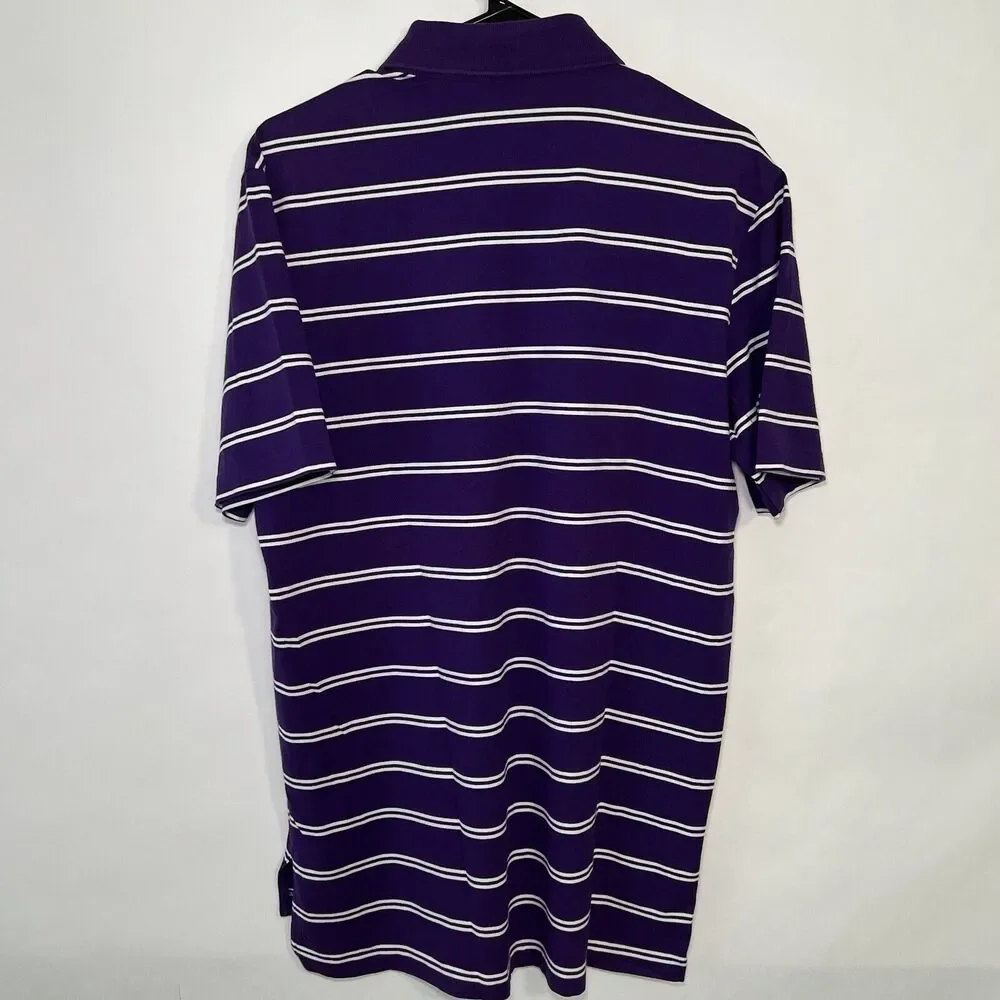 Polo Golf Ralph Lauren Polo Short Mens Size Medium Purple Striped Short Sleeve